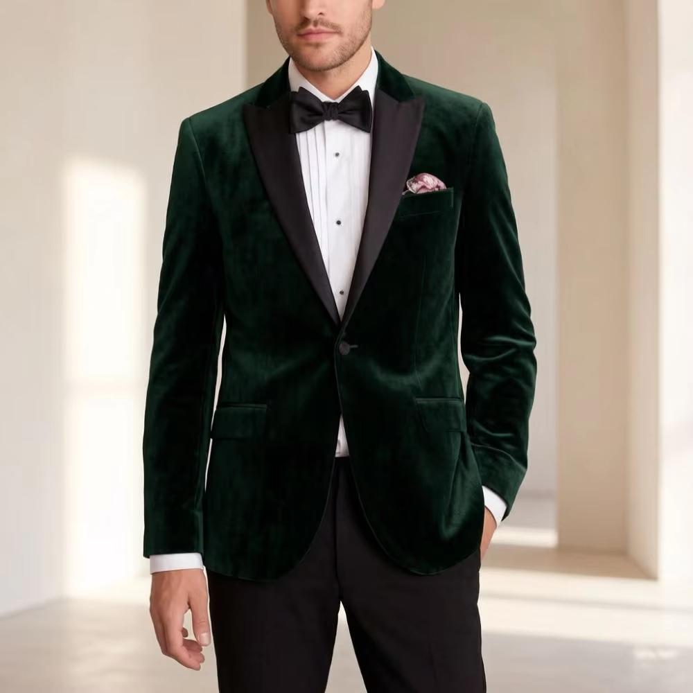 Formal Men Party Wear Jacket - Costume de cérémonie en velours pour