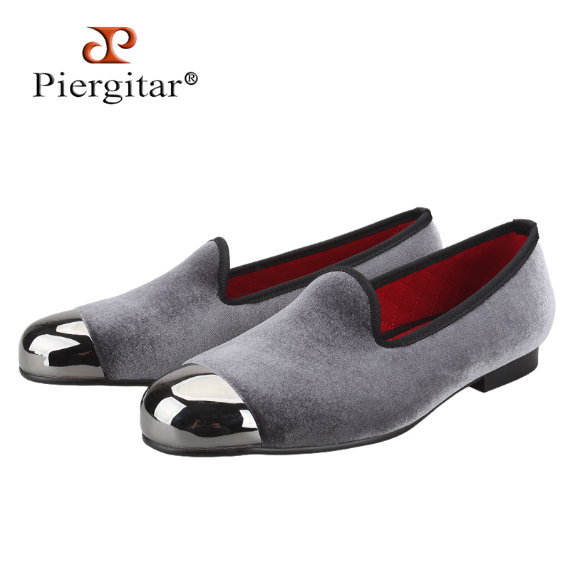 Men'S Formal Wear Slippers - Piergitar mocassins à enfiler en velours