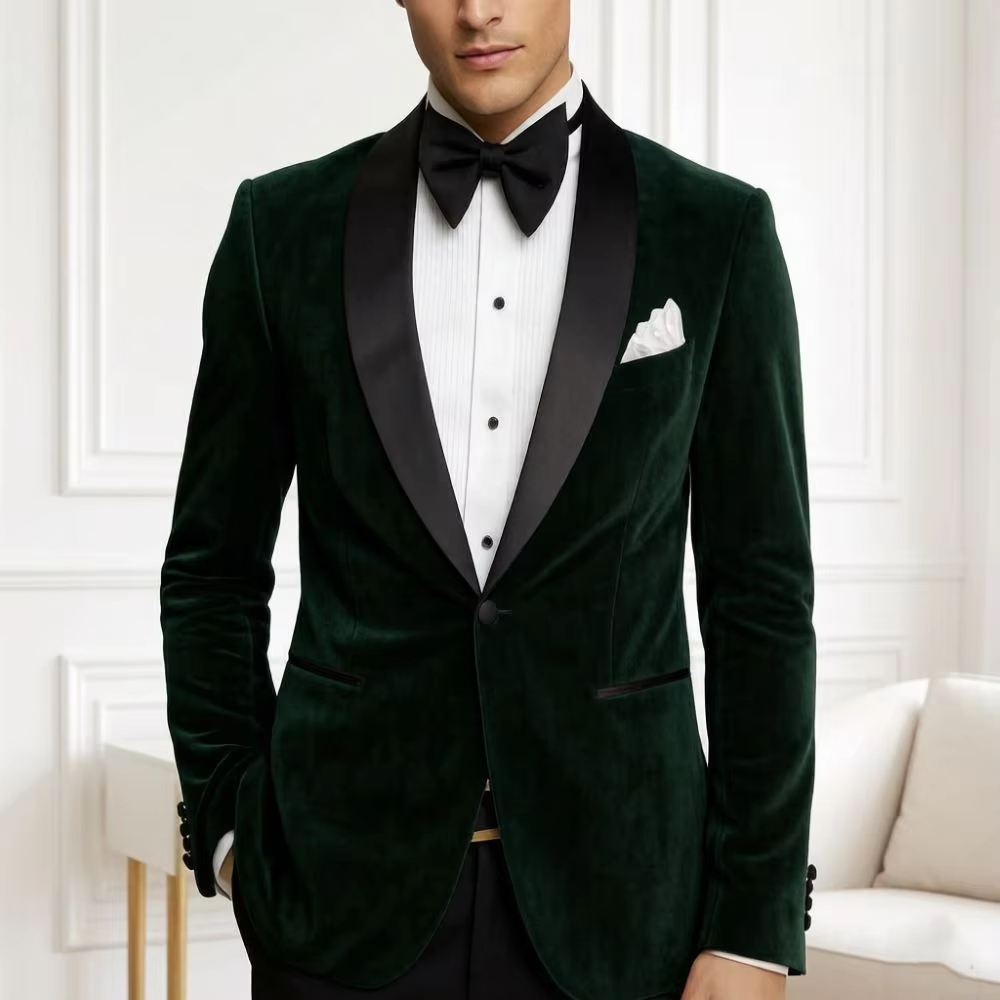 Formal Men Party Wear Jacket - Blazer en velours pour homme, coupe