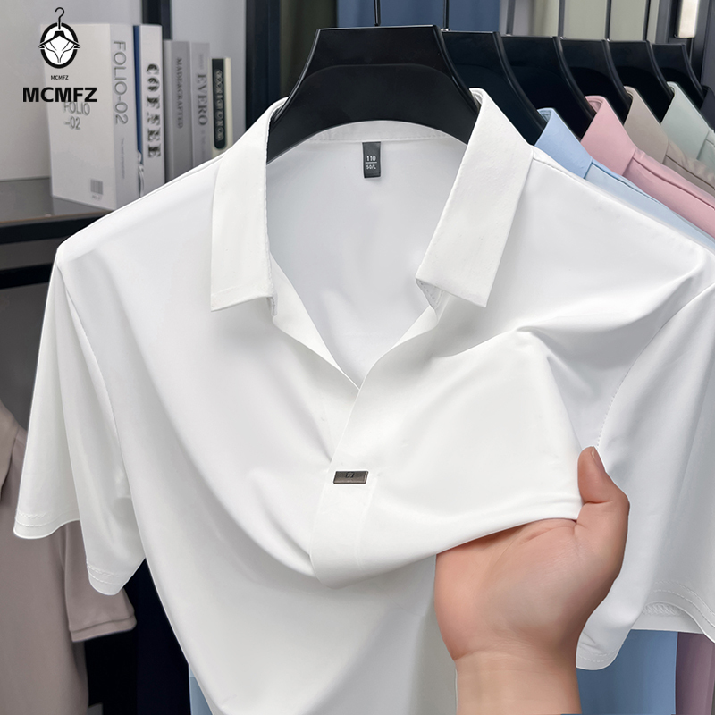 Men Formal Wear In Summer - Chemise homme à revers plat avec