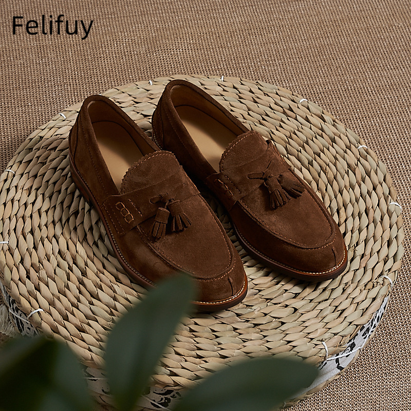 Men'S Formal Party Wear Shoes - Nouvelles chaussures plates marron pour hommes