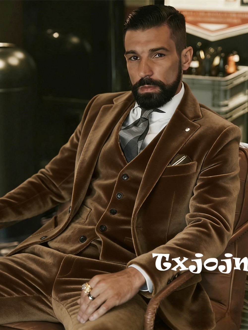 Men Formal Wear Outfits - Costumes en velours pour hommes 3