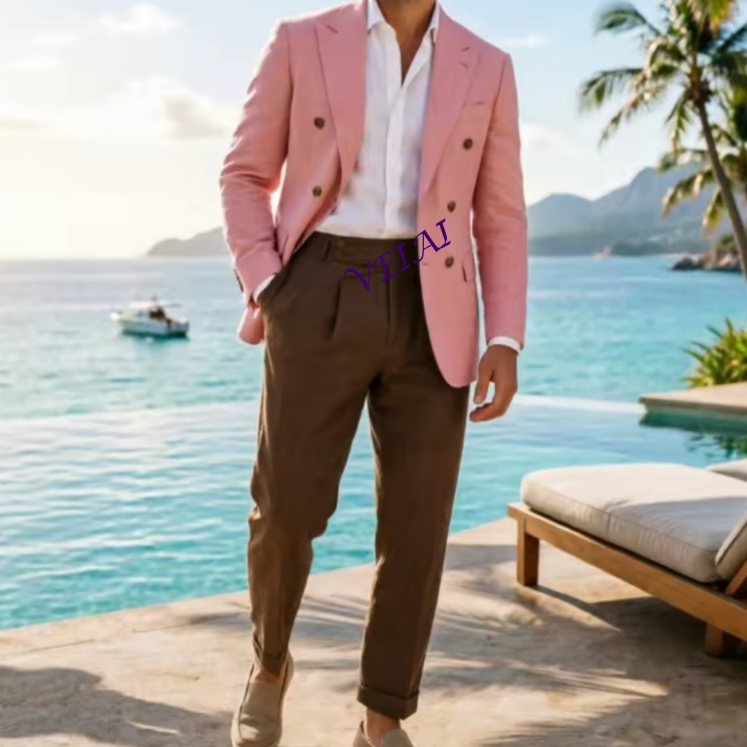 Men'S Formal Wear Attire - Costume Homme Croisé 2 Pièces en