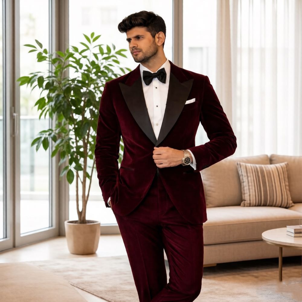 Costumes en velours pour homme - Formal Men Party Wear Jacket avis et prix