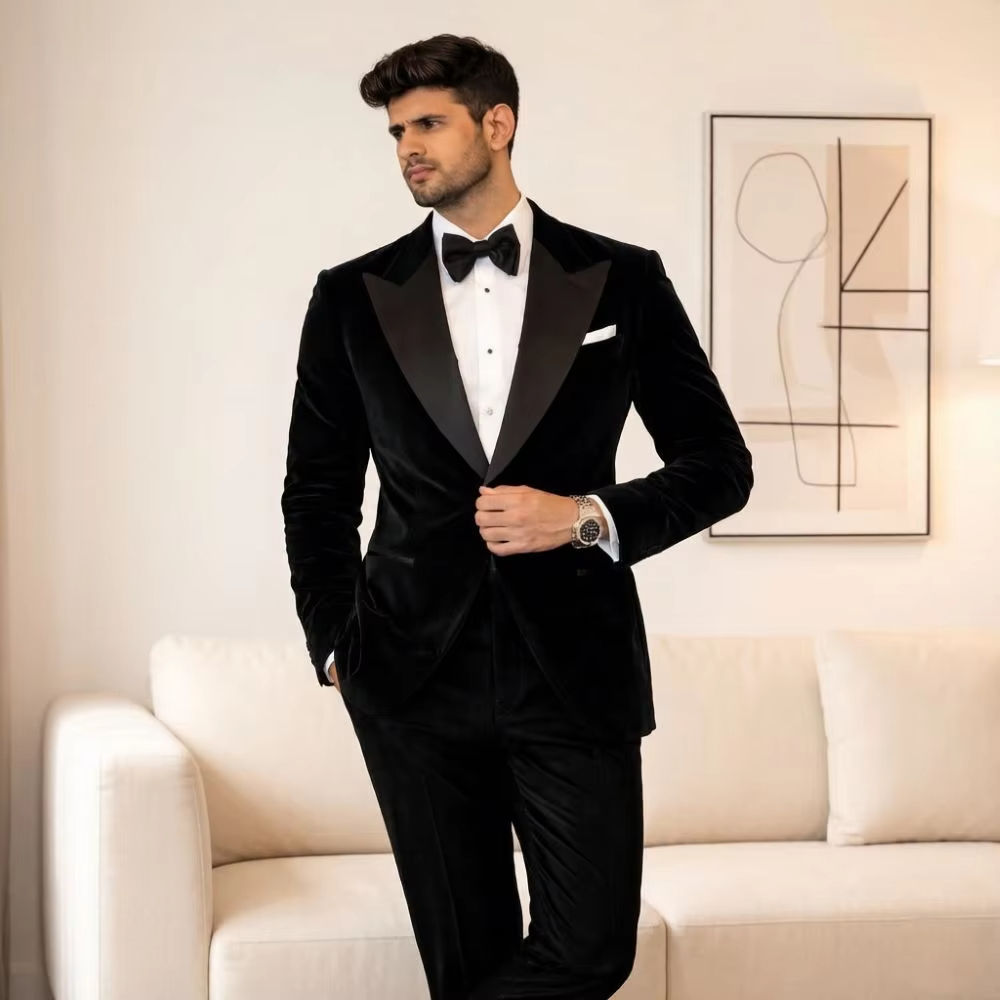 Costumes en velours pour homme - Formal Men Party Wear Jacket avis et prix