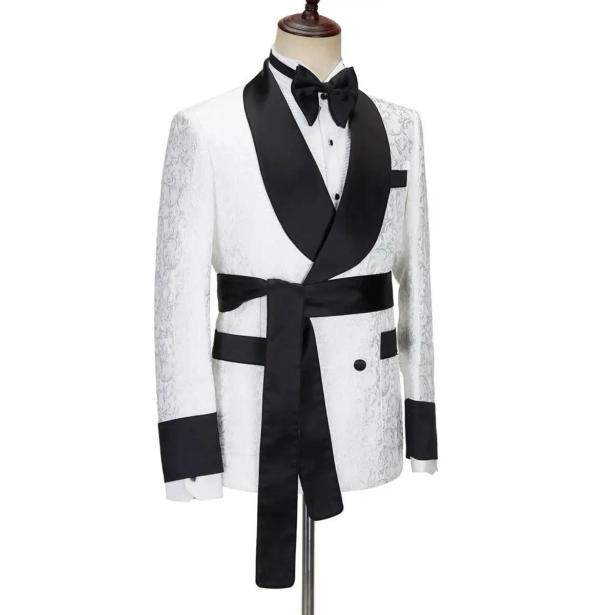 Costume 2 pièces à fleurs blan - Men'S Formal Wear Belt avis et prix