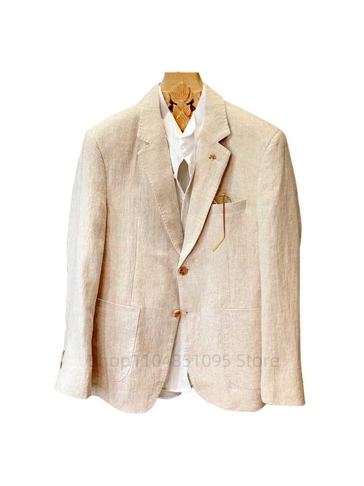 Blazers en lin beige pour homm - Men Formal Wear In Summer avis et prix