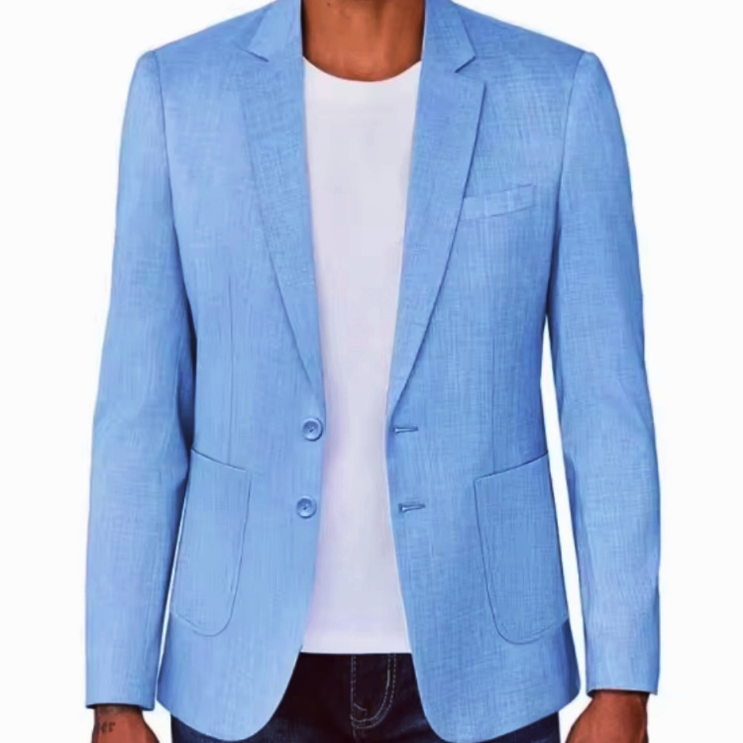 Blazer en lin beige/bleu pour  - Formal Men Party Wear Jacket avis et prix