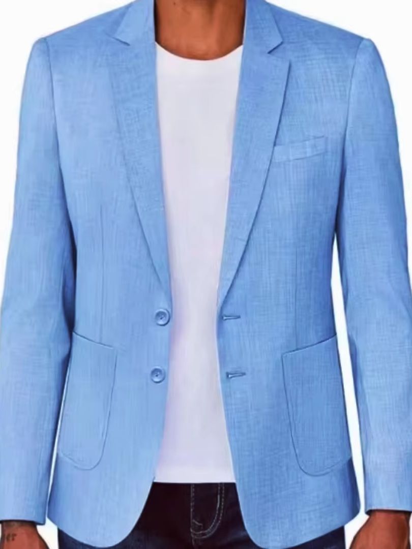 Blazer en lin beige/bleu pour  - Formal Men Party Wear Jacket avis et prix