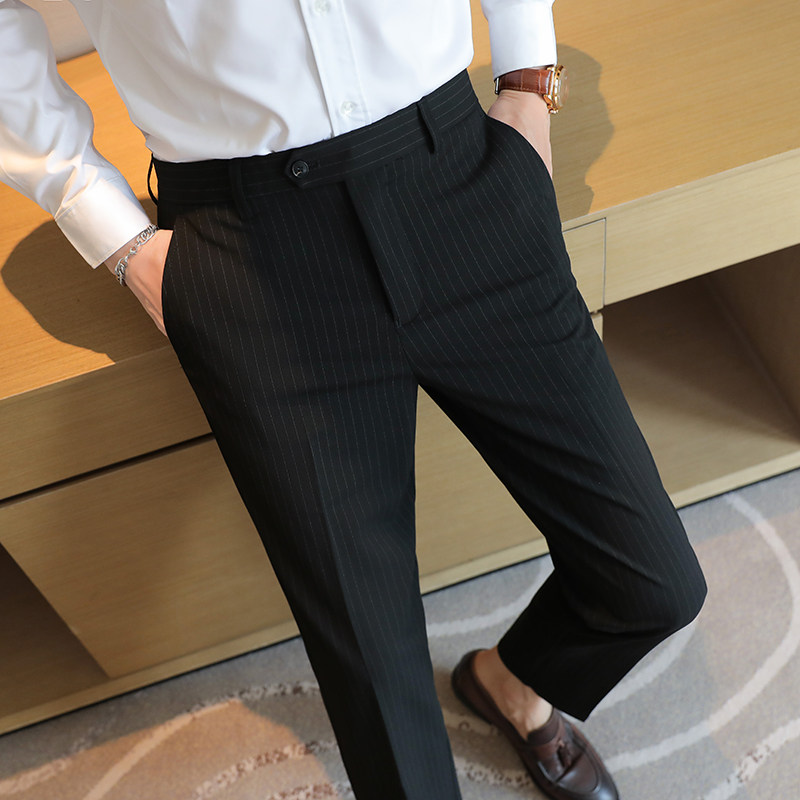 Pantalon rayé haut de gamme po - Men'S Urban Formal Wear avis et prix